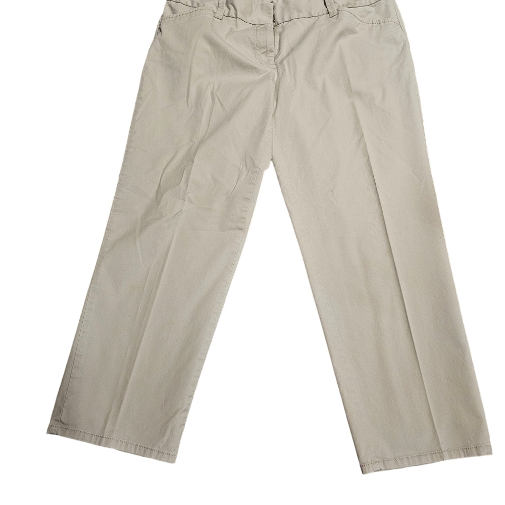 Ann Taylor Cotton Cropped Capri Pants Size 8 Beige